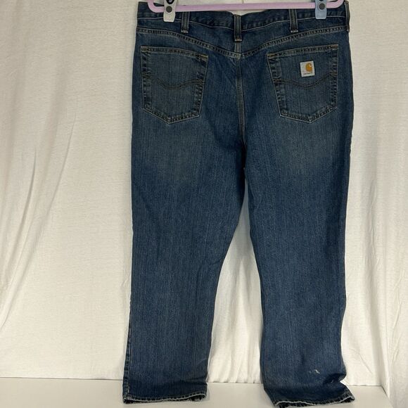 Carhartt Mens Jeans Relaxed Fit Straight Leg Denim Blue Size 40x32 - Picture 2 of 8